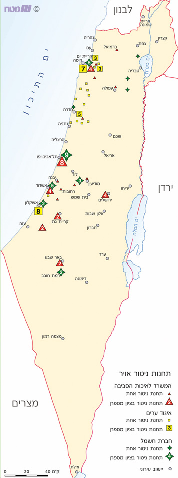 תחנות ניטור איכות אוויר בישראל, 2002